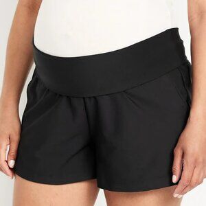Maternity Rollover-Waist PowerSoft Shorts- 3 inch inseam
